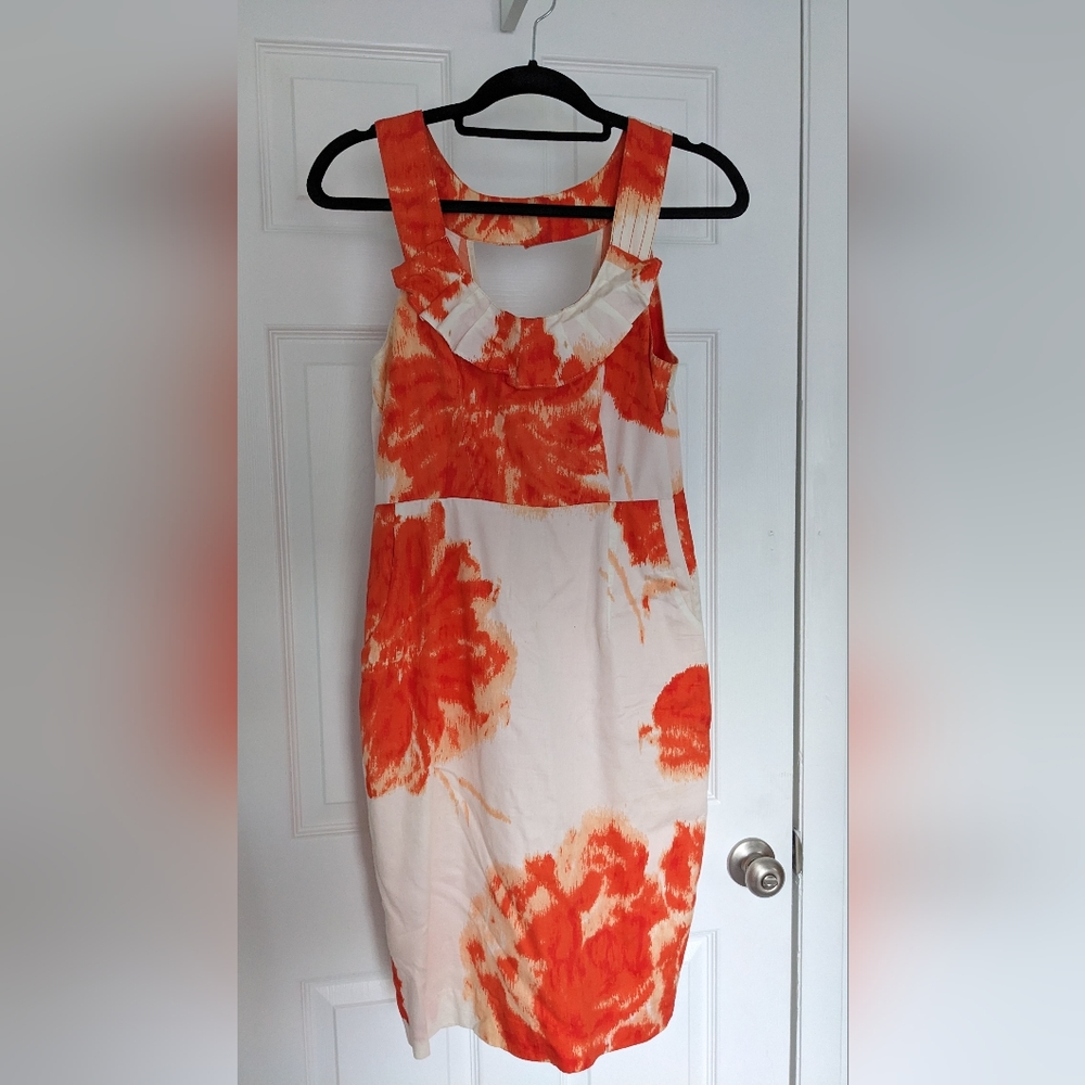 Orange & White Floral Dress